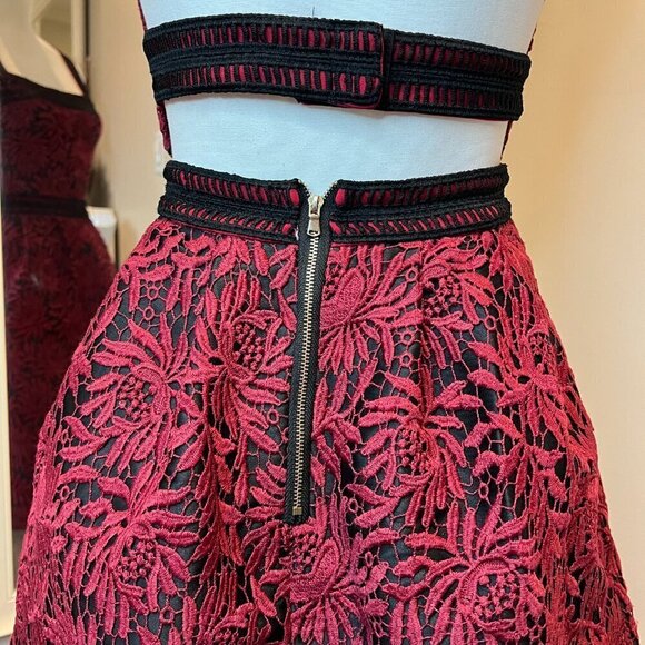 Few Moda New York Red embroidered Open Back Cocktail Dress, Size Small - Picture 12 of 16